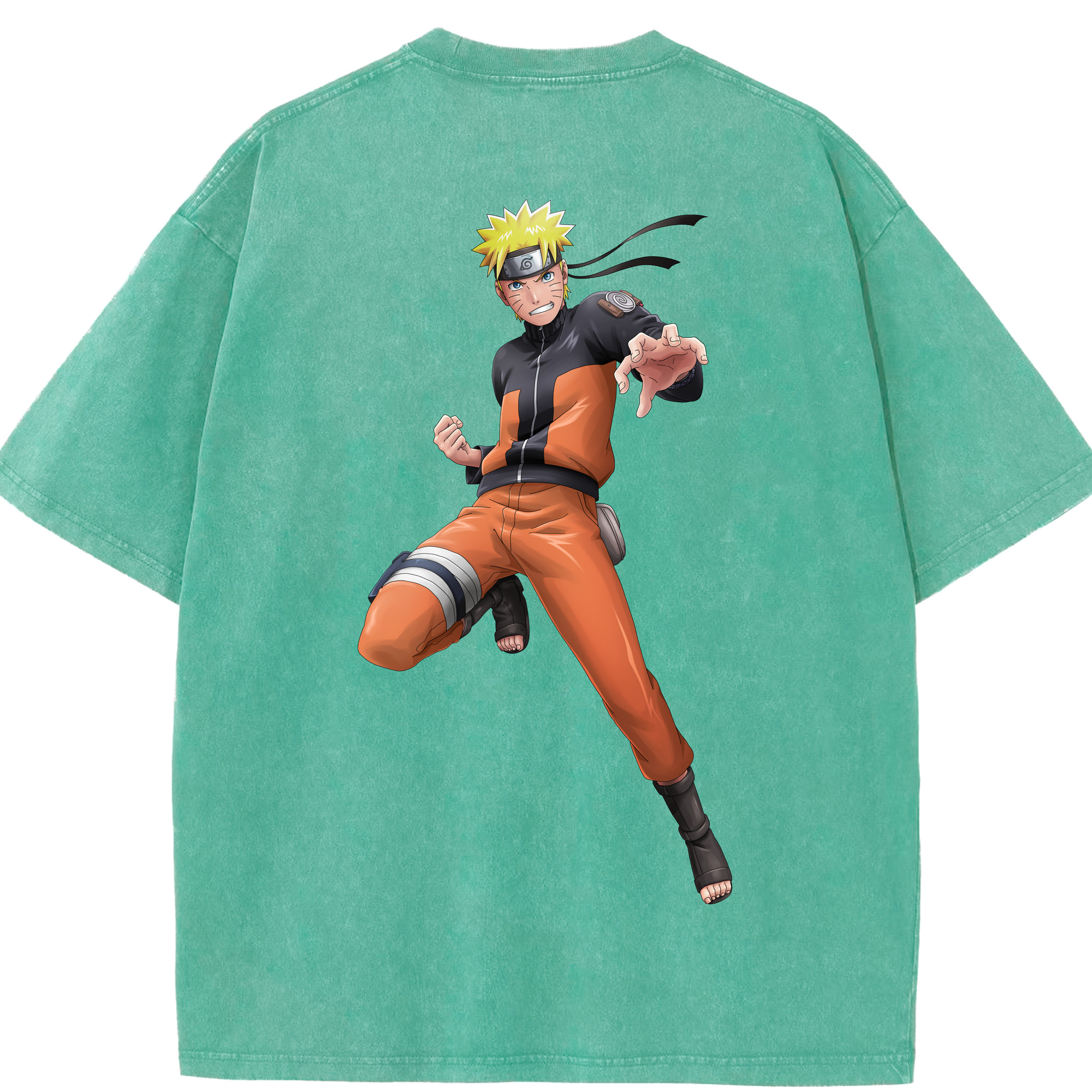 （画像用） NARUTO -ナルト- うずまき ナルト Uzumaki Naruto 綿100% ヴィンテージ風 半袖Tシャツ（背面プリント）